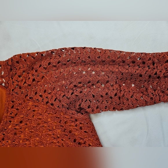 Brittany Black Womens Burnt Orange 3/4 Sleeve Asymmetrical Hem Blouse Size Small - Picture 3 of 9